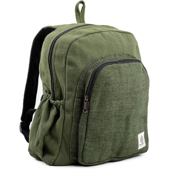 Women Men Green Organic Hemp Backpack Bag main image 7